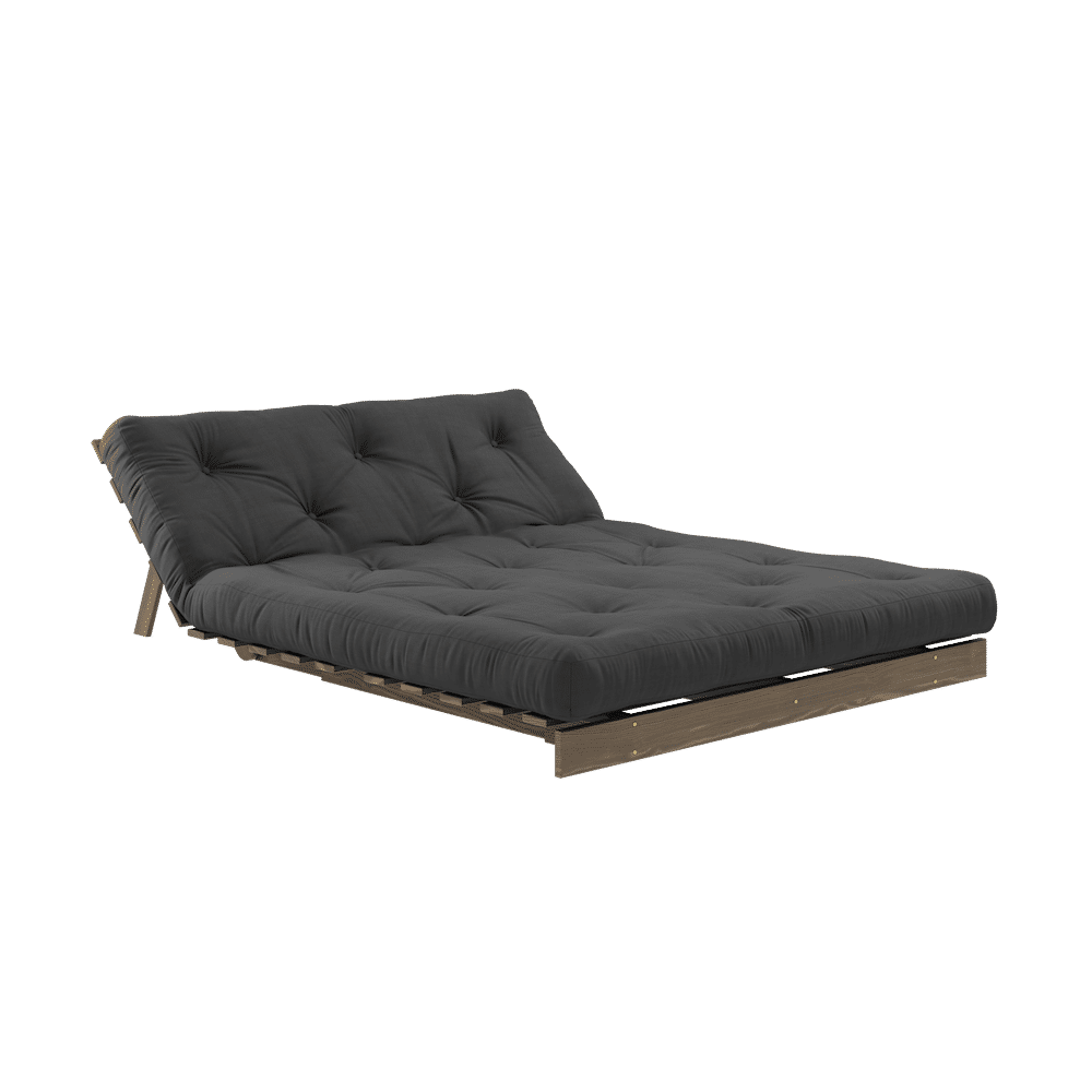 Karup Design RACINES CAROBE BRUN 140X200 W. SUÈDE MATELAS GRIS FONCÉ