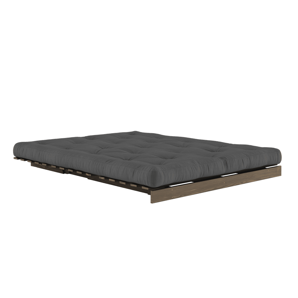 Karup Design RACINES CAROBE BRUN 160X200 W. SUÈDE MATELAS GRIS FONCÉ