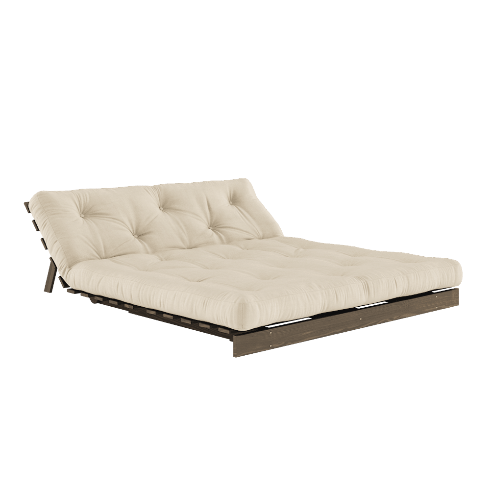 Karup Design RACINES CAROBE BRUN 160X200 W. SUÈDE MATELAS BEIGE