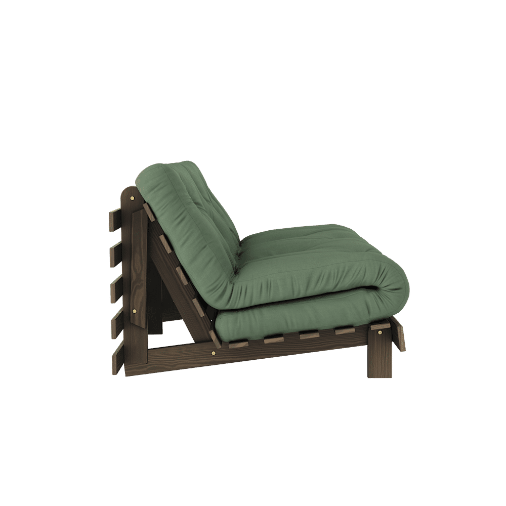 Karup Design RACINES CAROBE BRUN 160X200 W. ROOTS MATELAS VERT OLIVE