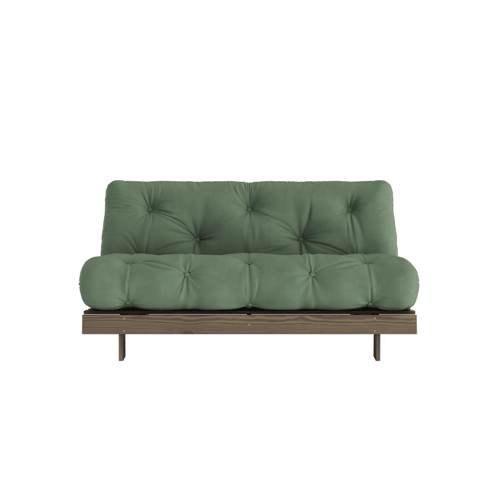 Karup Design RACINES CAROBE BRUN 160X200 W. ROOTS MATELAS VERT OLIVE