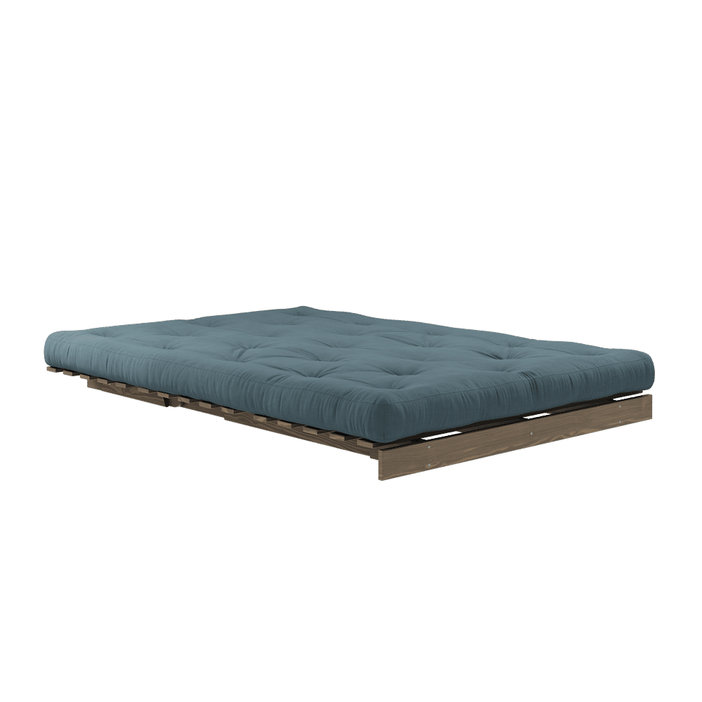 Design ROOTS CAROBE BRUN 140X200 W. MATELAS BLEU PÉTROLE