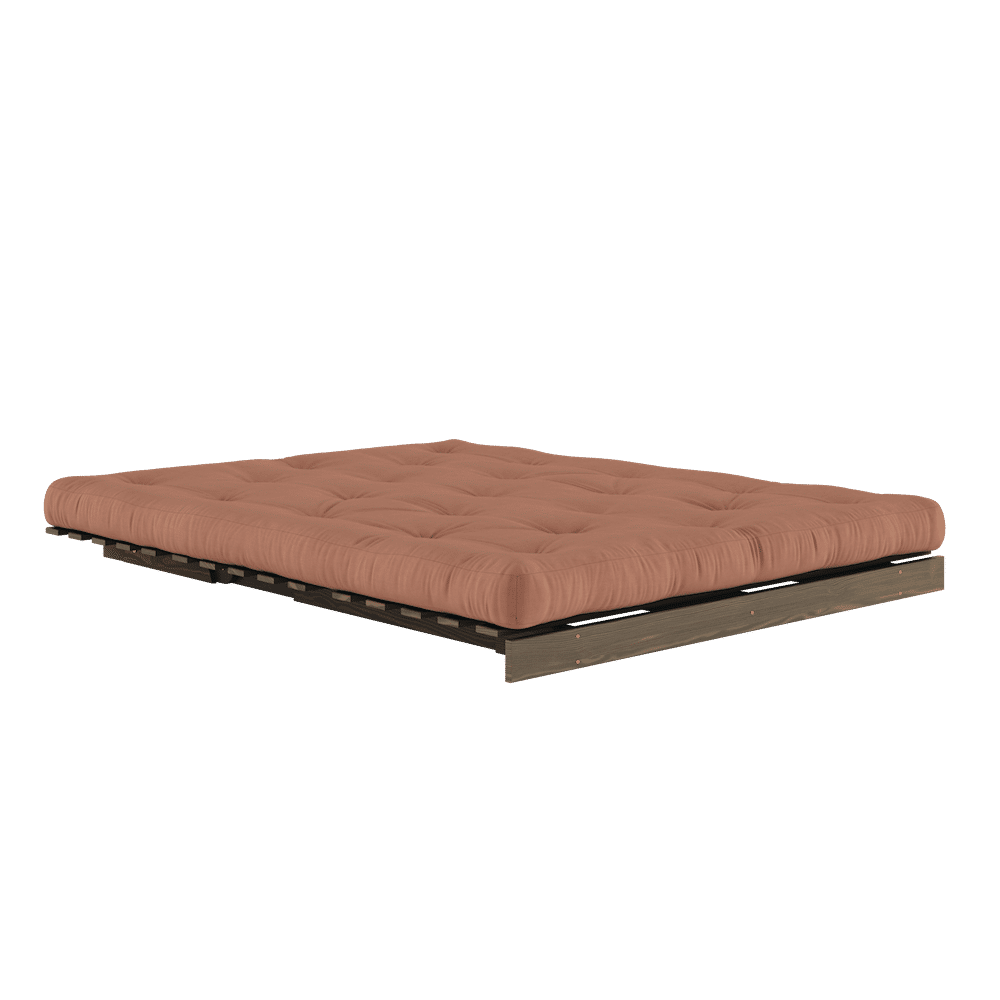 RACINES CAROBE BRUN 160X200 W. MATELAS CLAY BRUN