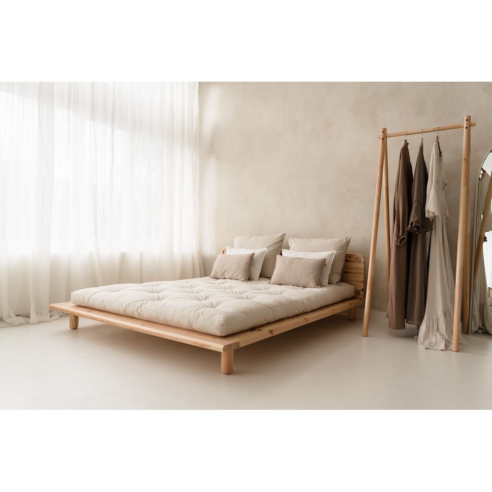 CAPÍTULO PEEK CAMA CLARO LACADO 160X200 W. 2 LÁMPARAS DE CAMA