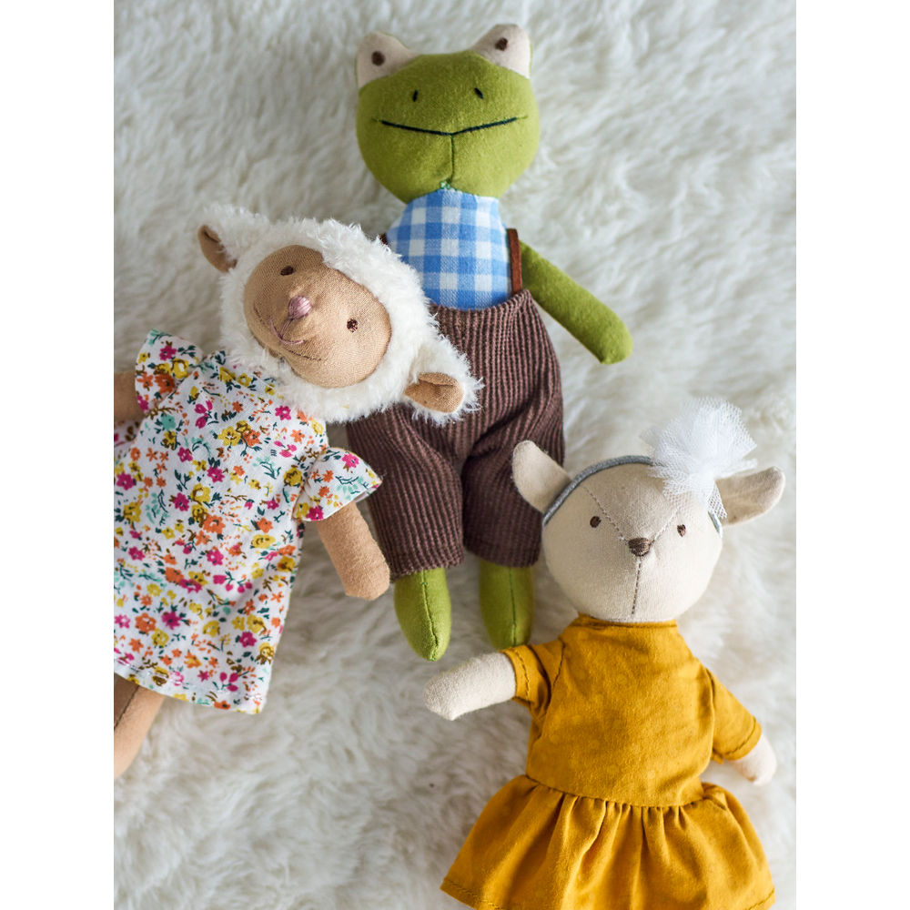 Bloomingville MINI Animal Friends Pop, Jaune, Coton