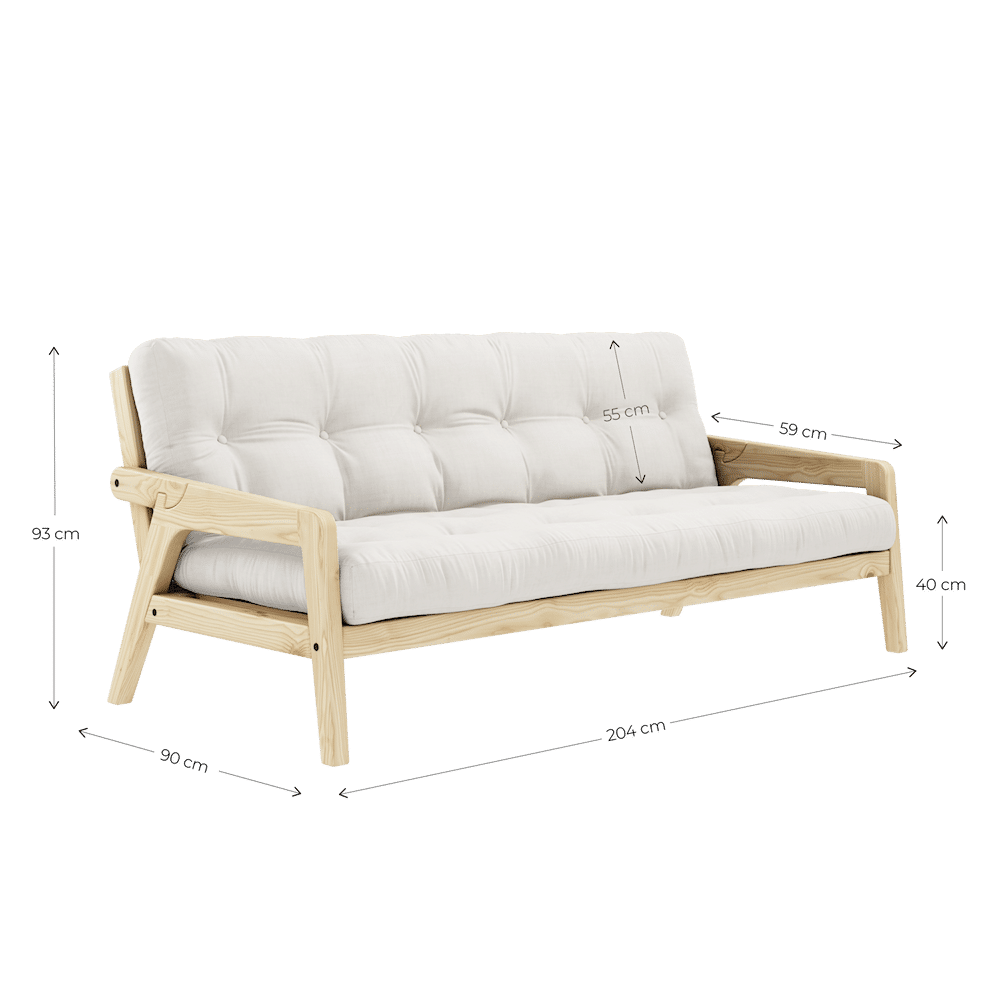 Karup Design GRAB LAQUÉ CLAIR AVEC MATELAS MIXTE 5 COUCHES CHARBON