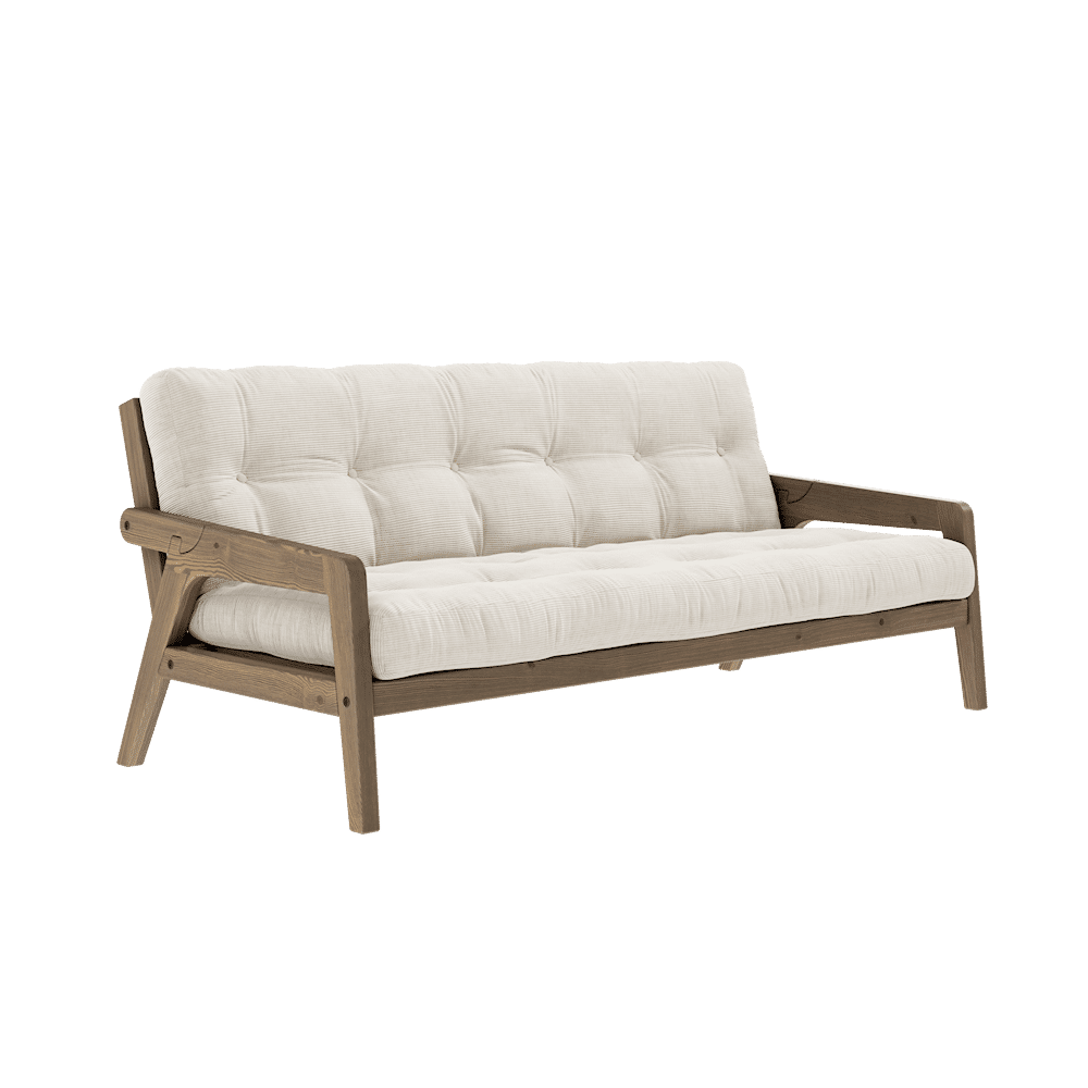 Design SAISIR CAROBE MARRON LAQUÉ W. MATELAS MIXTE 5 COUCHES IVOIRE