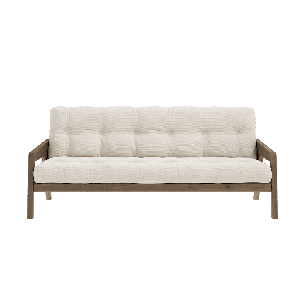 Design SAISIR CAROBE MARRON LAQUÉ W. MATELAS MIXTE 5 COUCHES IVOIRE