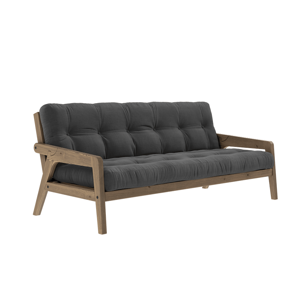 Karup Design SAISIR CAROBE MARRON LAQUÉ W. MATELAS MIXTE 5 COUCHES CHARBON