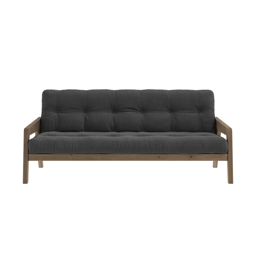 Karup Design SAISIR CAROBE MARRON LAQUÉ W. MATELAS MIXTE 5 COUCHES CHARBON