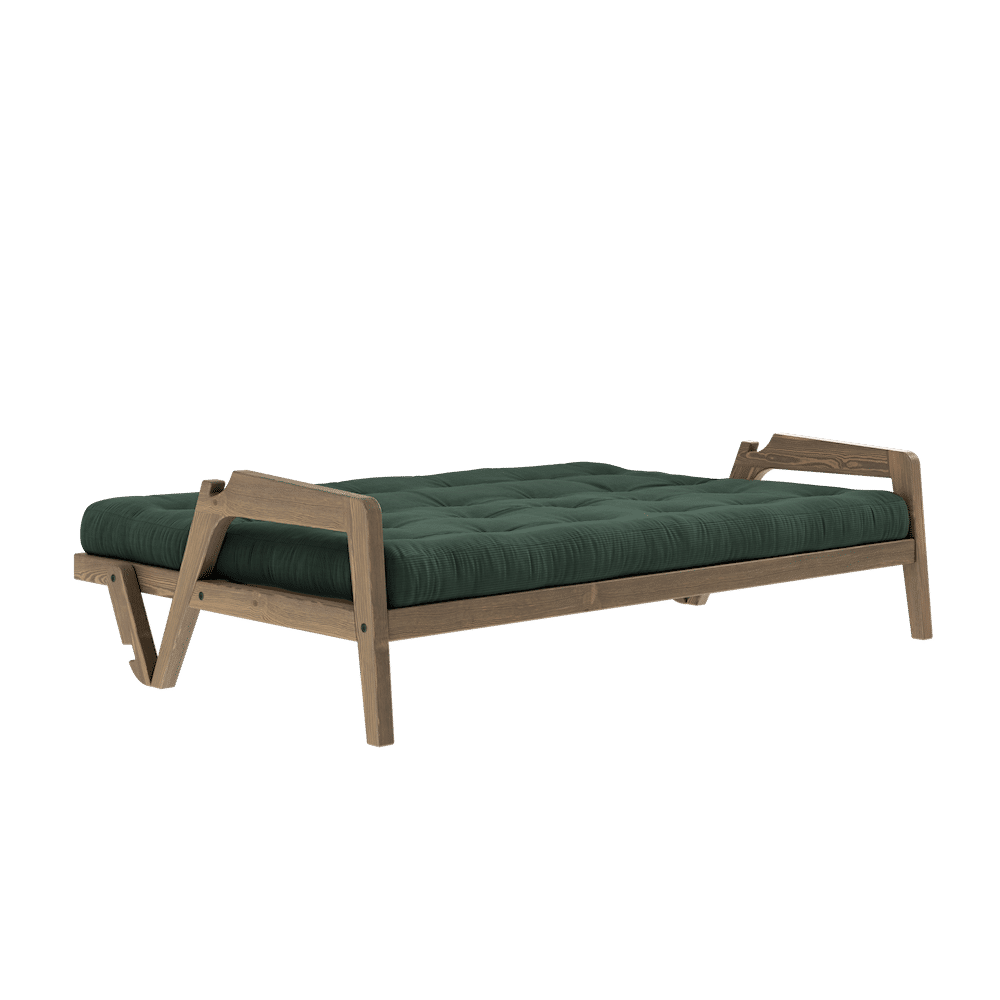 Karup Design SAISIR CAROBE MARRON LAQUÉ W. MATELAS MIXTE 5 COUCHES ALGUE