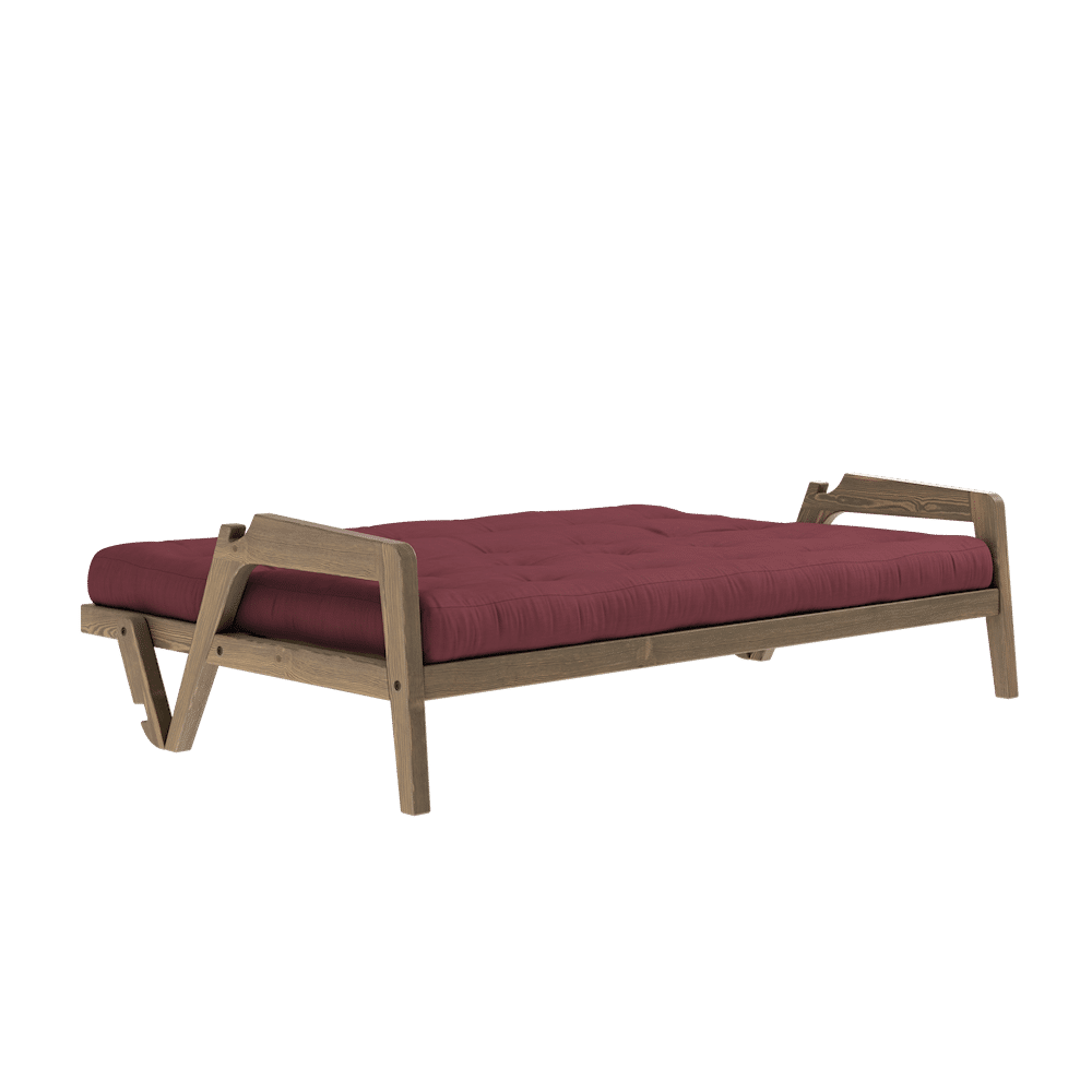 Karup Design GRAB CAROB BROWN LACQUERED W. 5-LAYER MIXED MATTRESS BORDEAUX