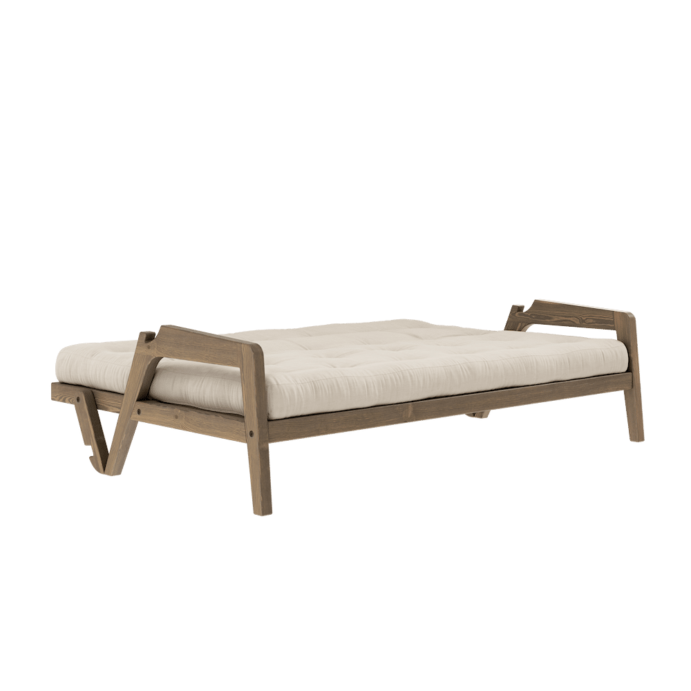 Karup Design SAISIR CAROBE MARRON LAQUÉ W. MATELAS MIXTE 5 COUCHES BEIGE