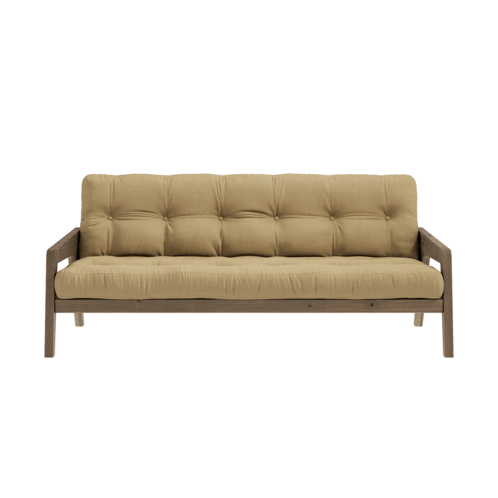 Karup Design AGARRAR ALCAROB LACADO MARRÓN W. COLCHÓN MIXTO 5 CAPAS TRIGO BEIGE