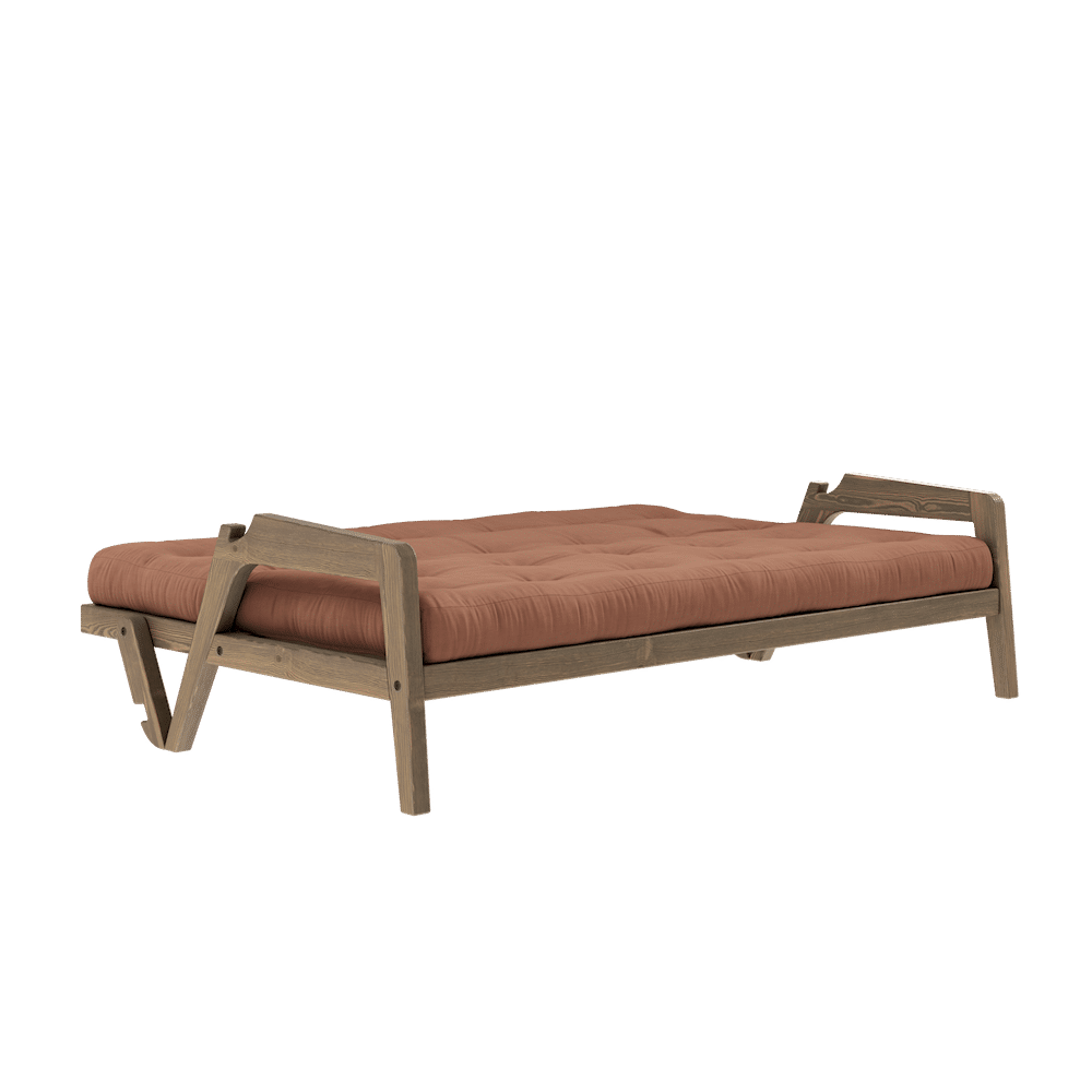 Karup Design SAISIR CAROBE MARRON LAQUÉ W. MATELAS MIXTE 5 COUCHES CLAY BROWN