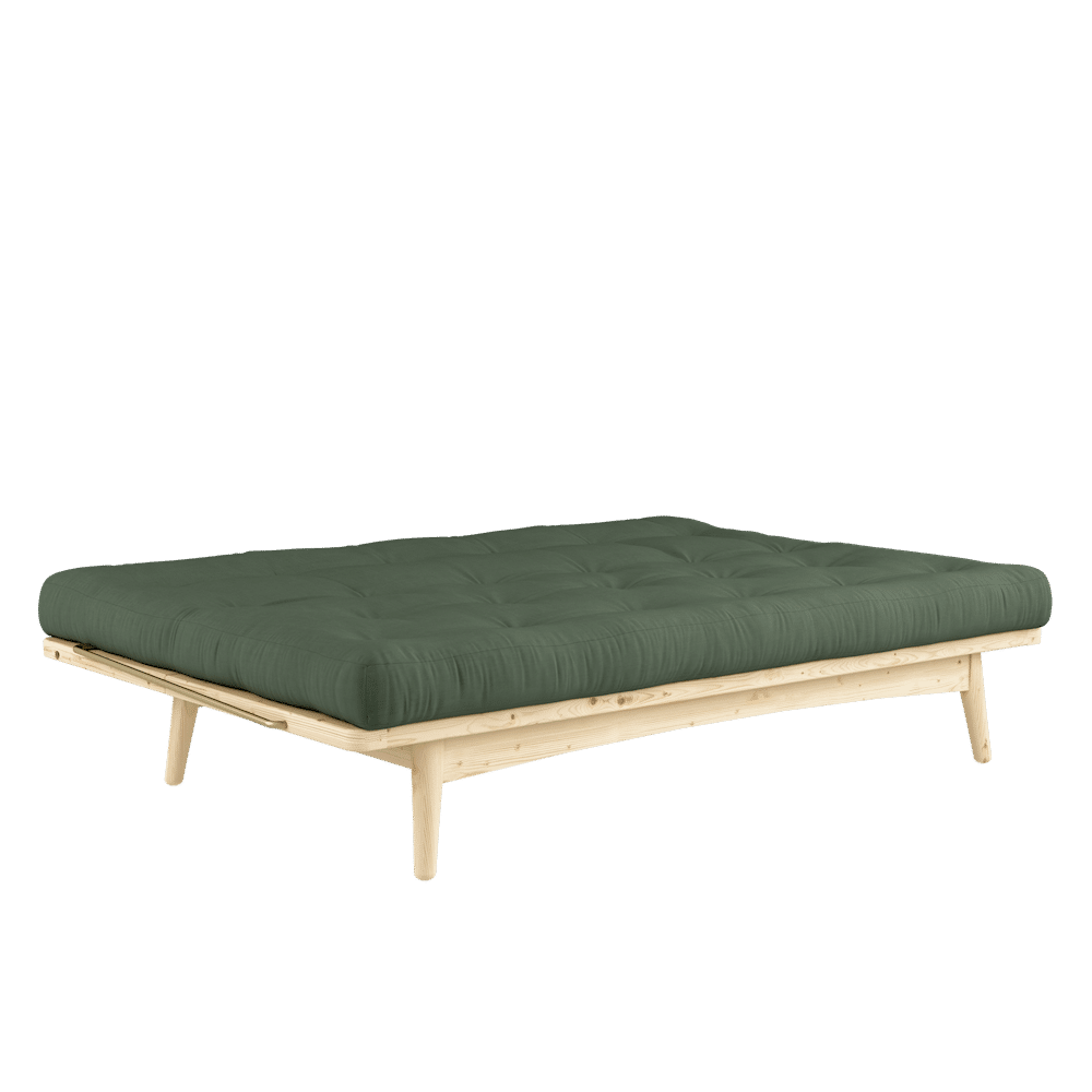 Karup Design FOLK CLAIR LAQUE W. MATELAS MIXTE 5 COUCHES VERT OLIVE