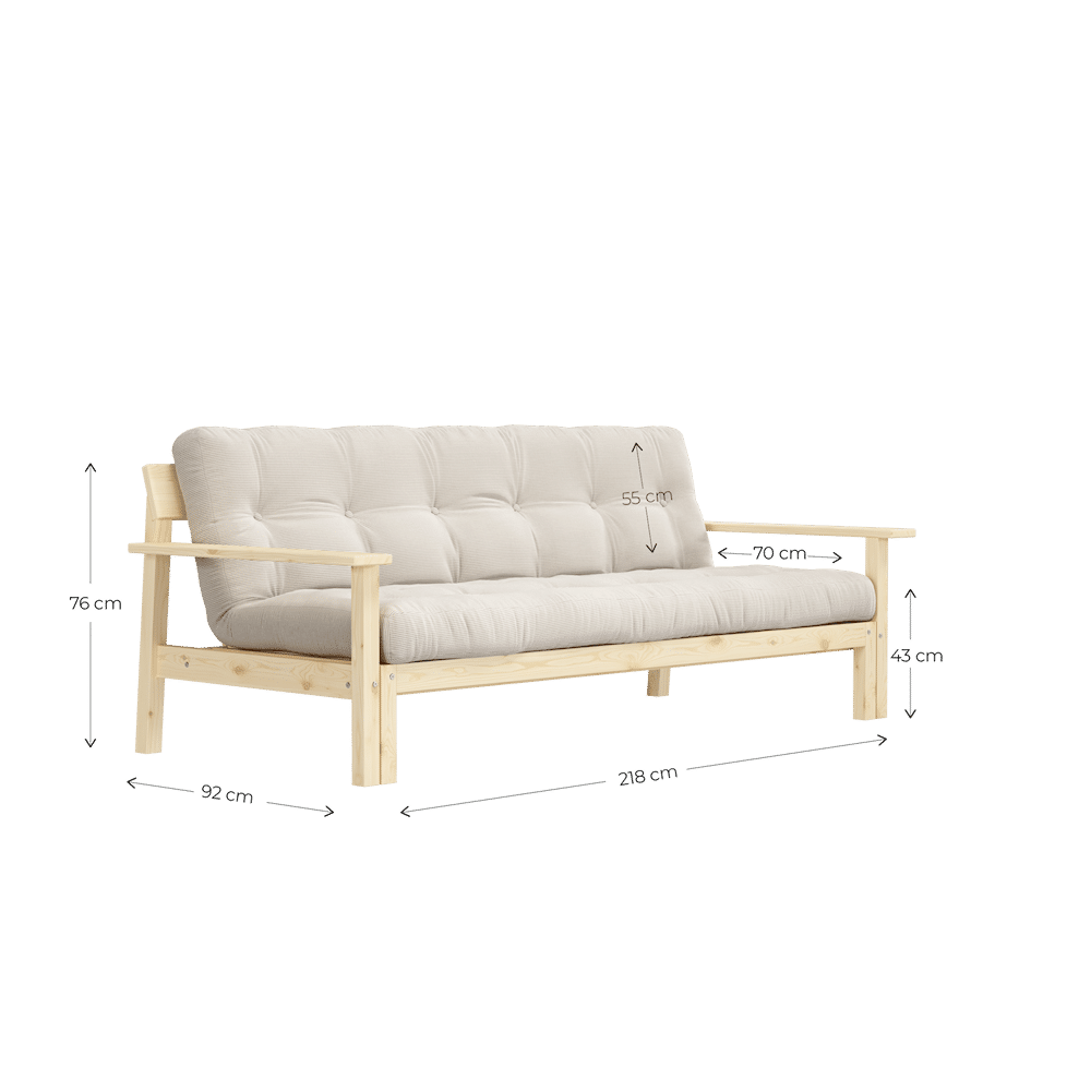 Diseñador UNWIND CLEAR LACQUERED W. COLCHÓN MIXTO 5 CAPAS BEIGE