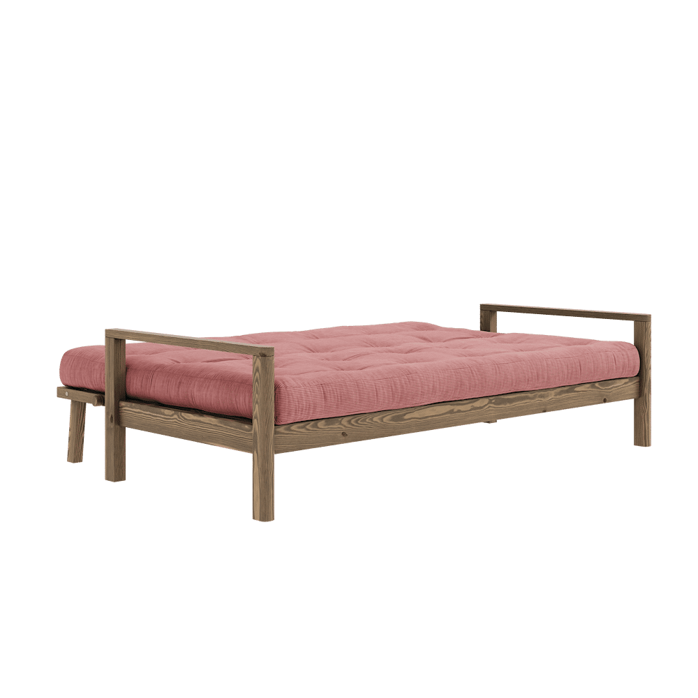 Karup Design POMO MARRÓN CAROB CON COLCHÓN MIXTO 5 CAPAS ROSA SORBET