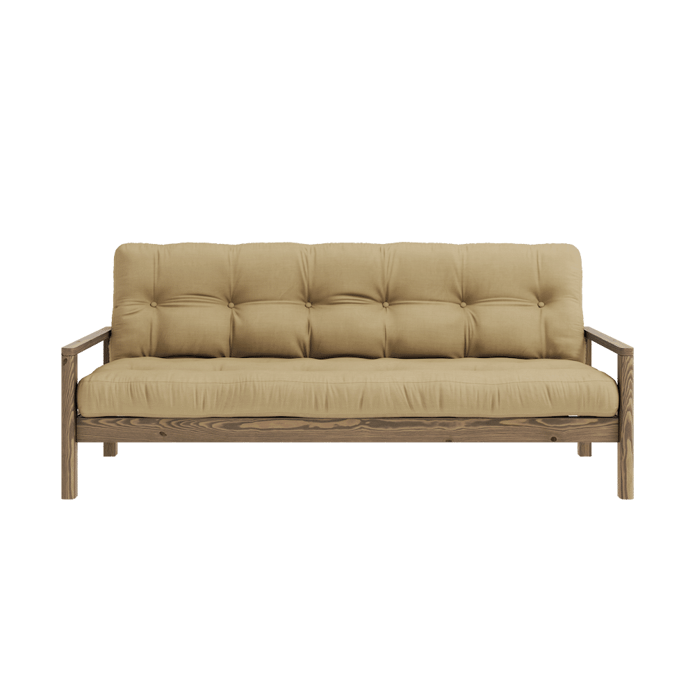 Karup Design BOUTON CAROBE BRUN W. MATELAS MIXTE 5 COUCHES BLÉ BEIGE