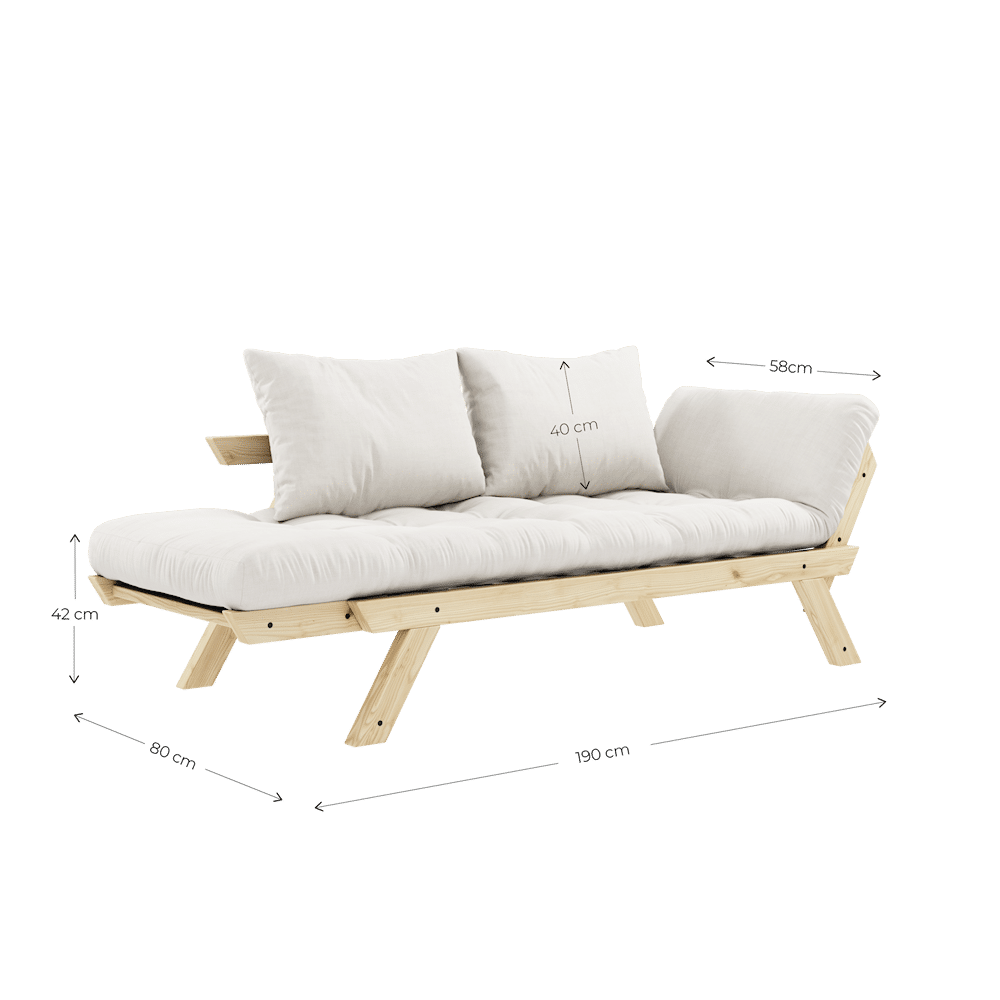 BEBOP CLAIR LAQUE W. MATELAS MIXTE 4 COUCHES NATUREL