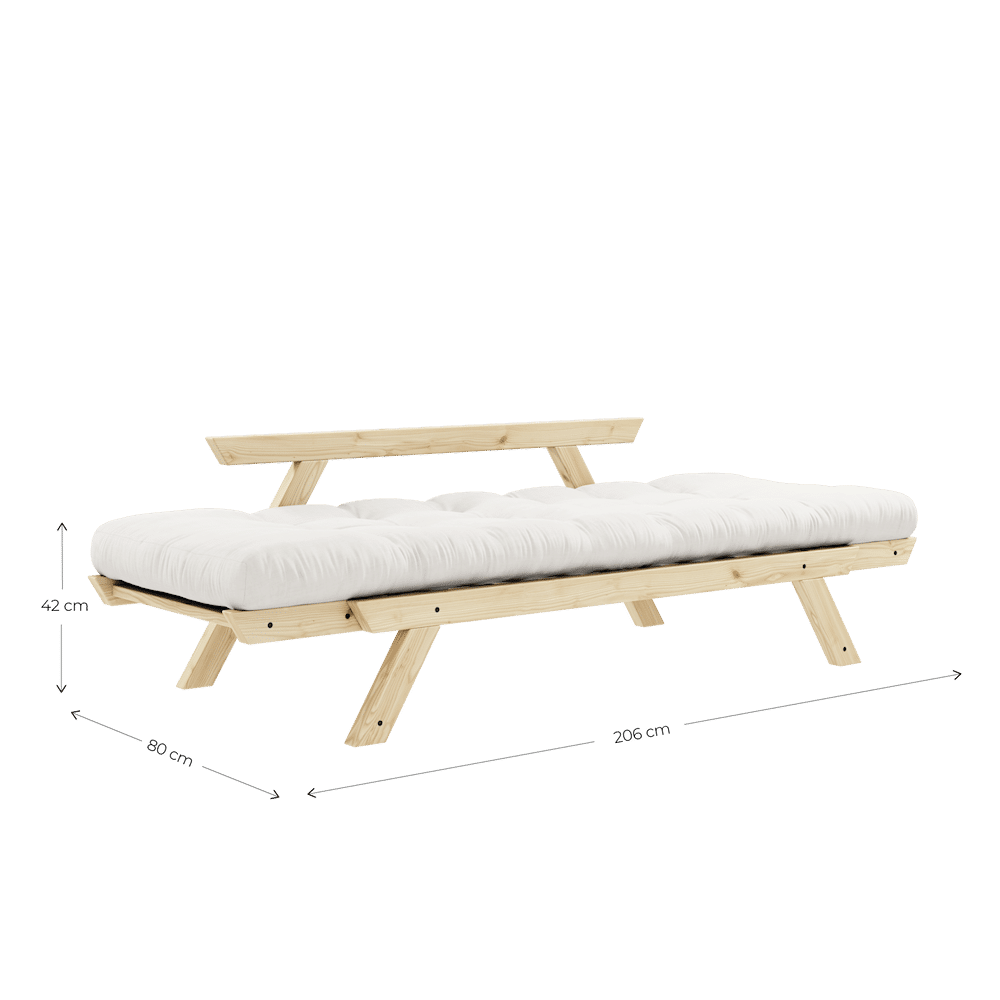 BEBOP CLAIR LAQUE W. MATELAS MIXTE 4 COUCHES NATUREL