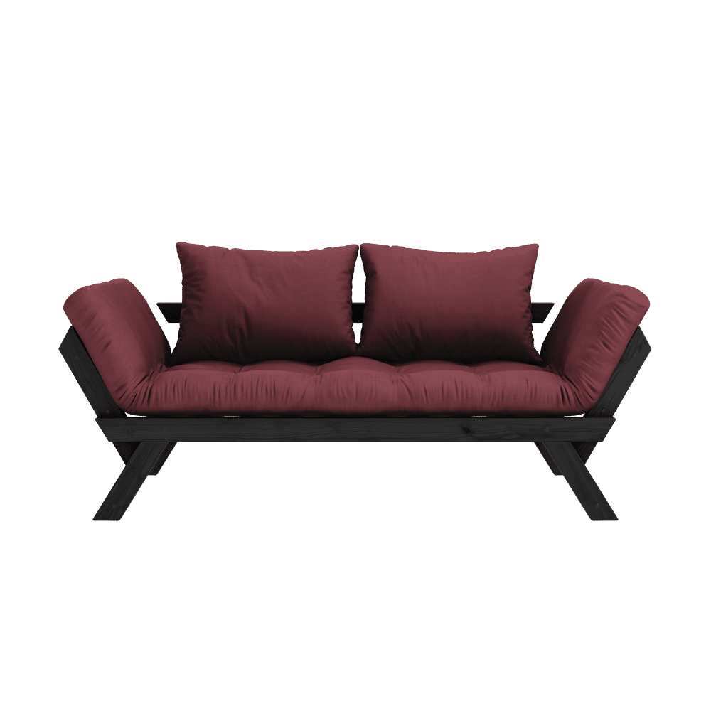 Karup Design BEBOP SCHWARZ LACKIERT W. 4-SCHICHT GEMISCHTE MATRATZE BORDEAUX