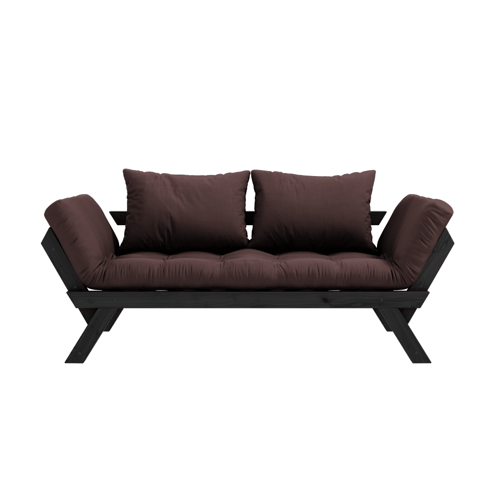 Designer BEBOP SCHWARZ LACKIERT W. 4-SCHICHT GEMISCHTE MATRATZE BRAUN