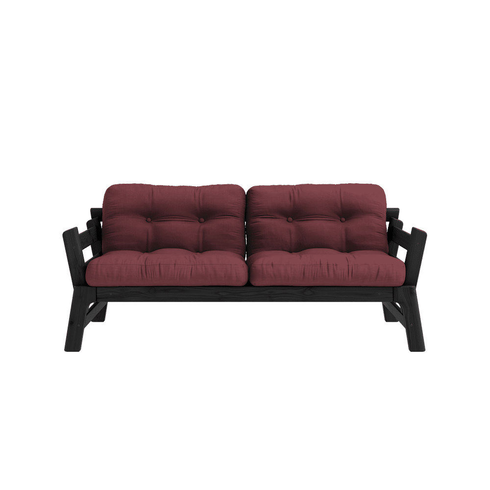 Marchepied design Karup laqué noir W. Matelas de marche Bordeaux