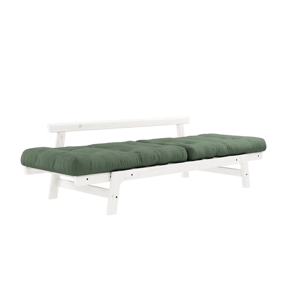 Karup Design STEP WHITE LACQUERED W. STEP MATTRESSES OLIVE GREEN