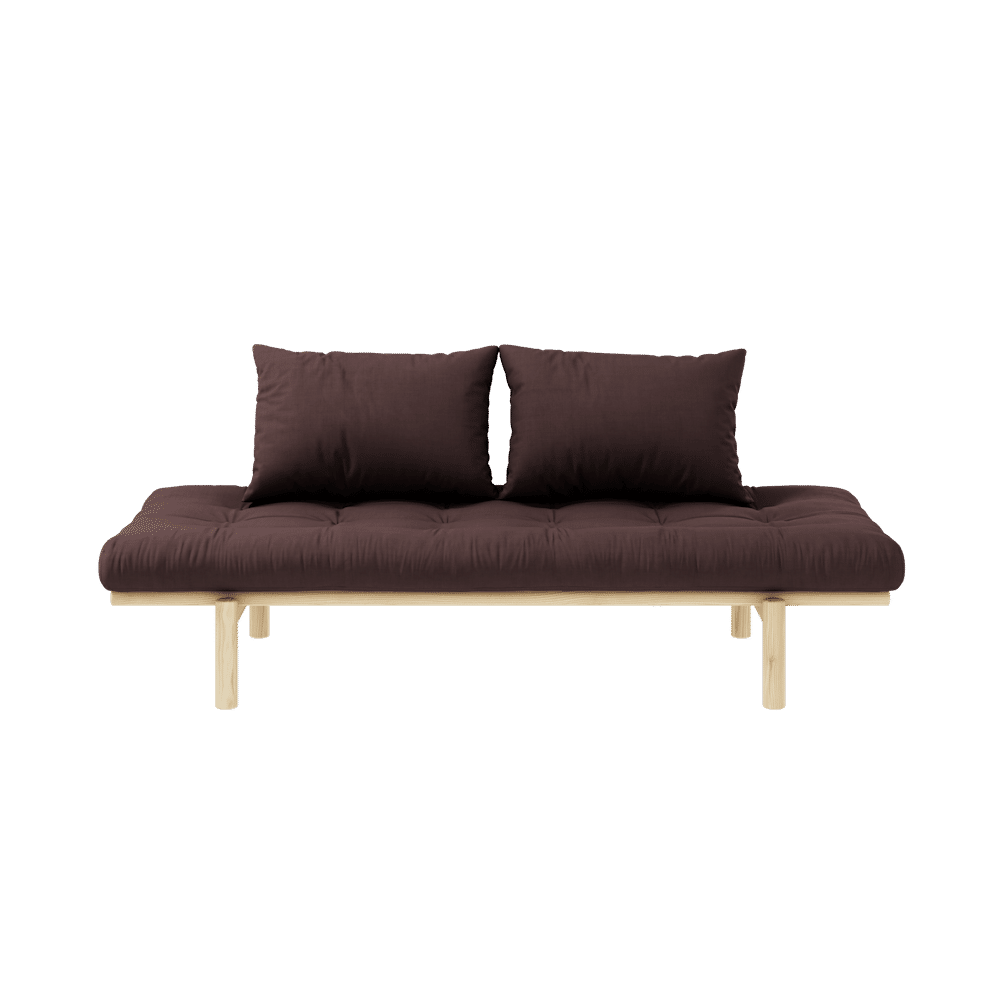 Karup Design PACE DAYBED KLARLACKIERT MIT 4-SCHICHT-MISCHMATRATZE BRAUN