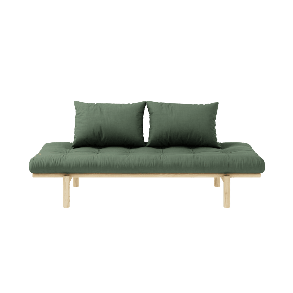 Karup Design PACE DAYBED CLARO LACADO W. COLCHÓN MIXTO 4 CAPAS VERDE OLIVA