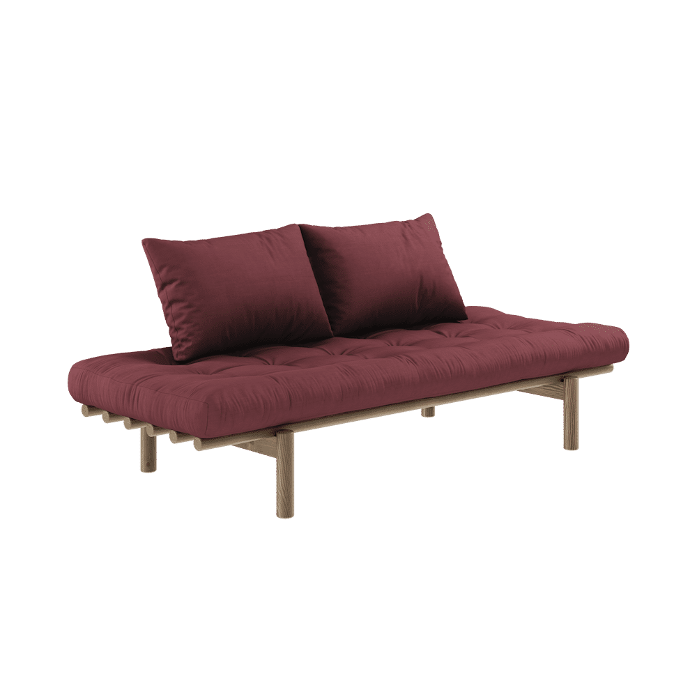 Karup Design PACE DAYBED CAROB LACADO MARRÓN W. COLCHÓN DE 4 CAPAS MIXED BURDEO