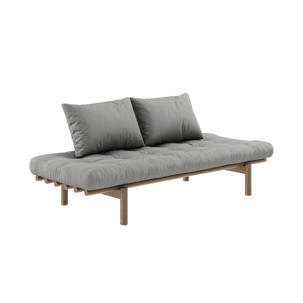 Karup Design PACE DAYBED CAROB LACADO MARRÓN W. COLCHÓN MIXTO 4 CAPAS GRIS