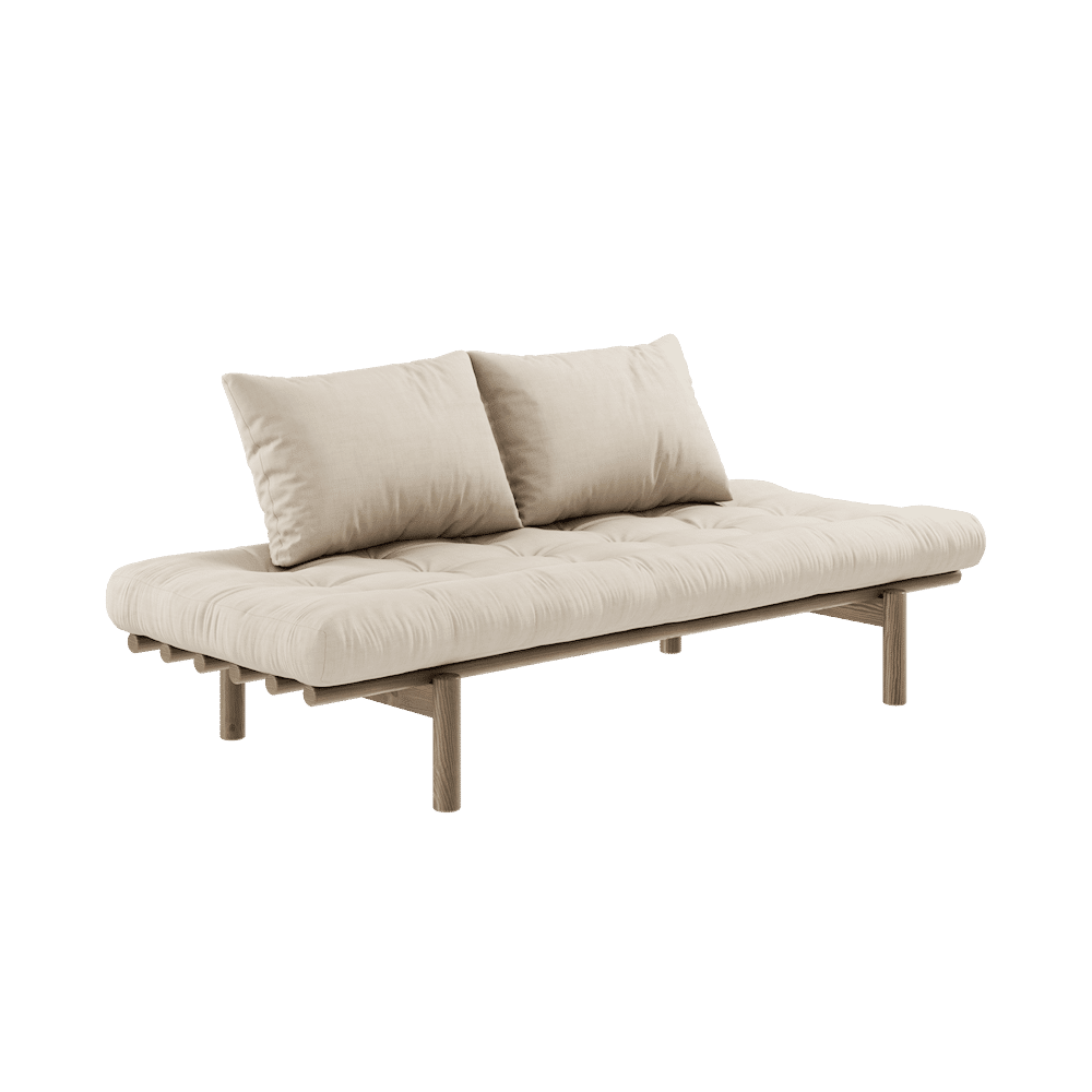 Karup Design PACE DAYBED CAROB LACADO MARRÓN W. COLCHÓN MIXTO 4 CAPAS BEIGE