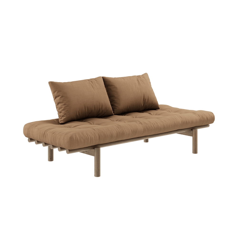 DAYBED CAROB LACADO MARRÓN W. COLCHÓN 4 CAPAS MEZCLA MOCCAA