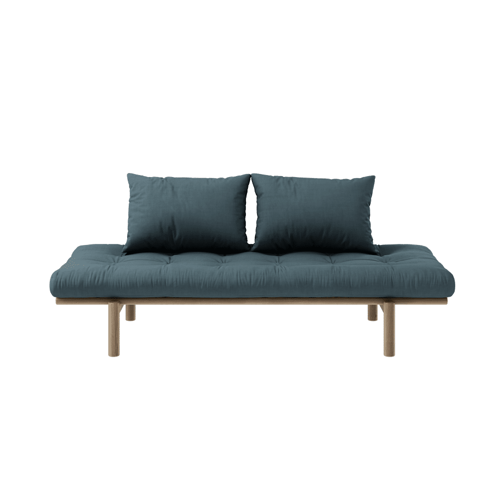 Karup Design PACE DAYBED CAROB LACADO MARRÓN W. COLCHÓN MEZCLADO 4 CAPAS AZUL GASOL