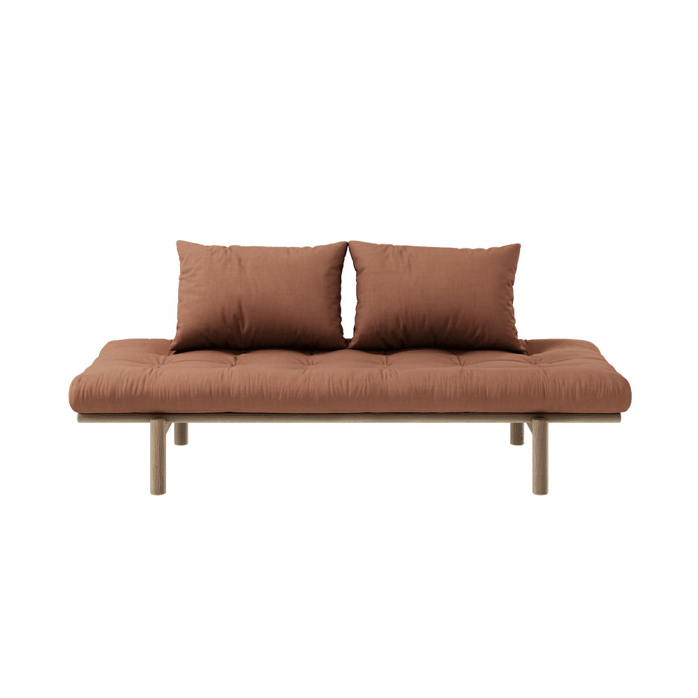 Karup Design PACE DAYBED CAROB LACADO MARRÓN W. COLCHÓN 4 CAPAS MEZCLADO ARCILLA MARRÓN