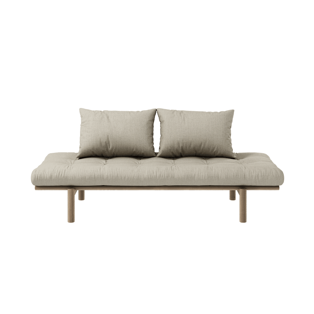 Karup Design PACE DAYBED CAROB LACADO MARRÓN W. 4-CAPA MEZCLA COLCHÓN LINO