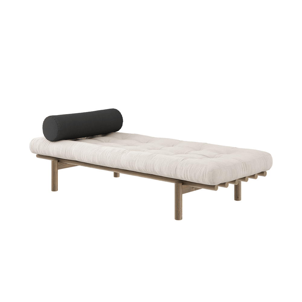 Karup Design NÄCHSTES TAGEBED CAROB BROWN LACKIERT W. 4-SCHICHT GEMISCHTE MATRATZE IVORY