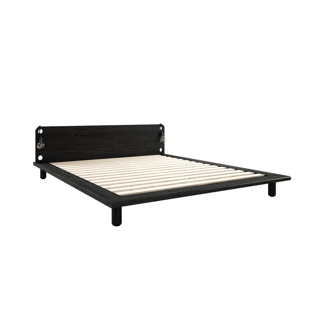 CARup Design PEEK CAMA NEGRO LACADO 180X200 W. 2 LÁMPARAS DE CAMA