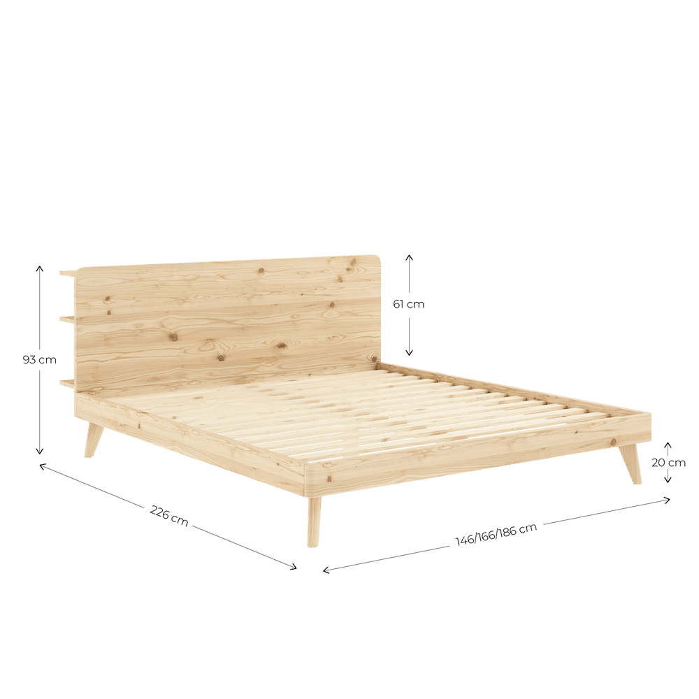 RETREAT BETT KLARES LACKIERT 160X200