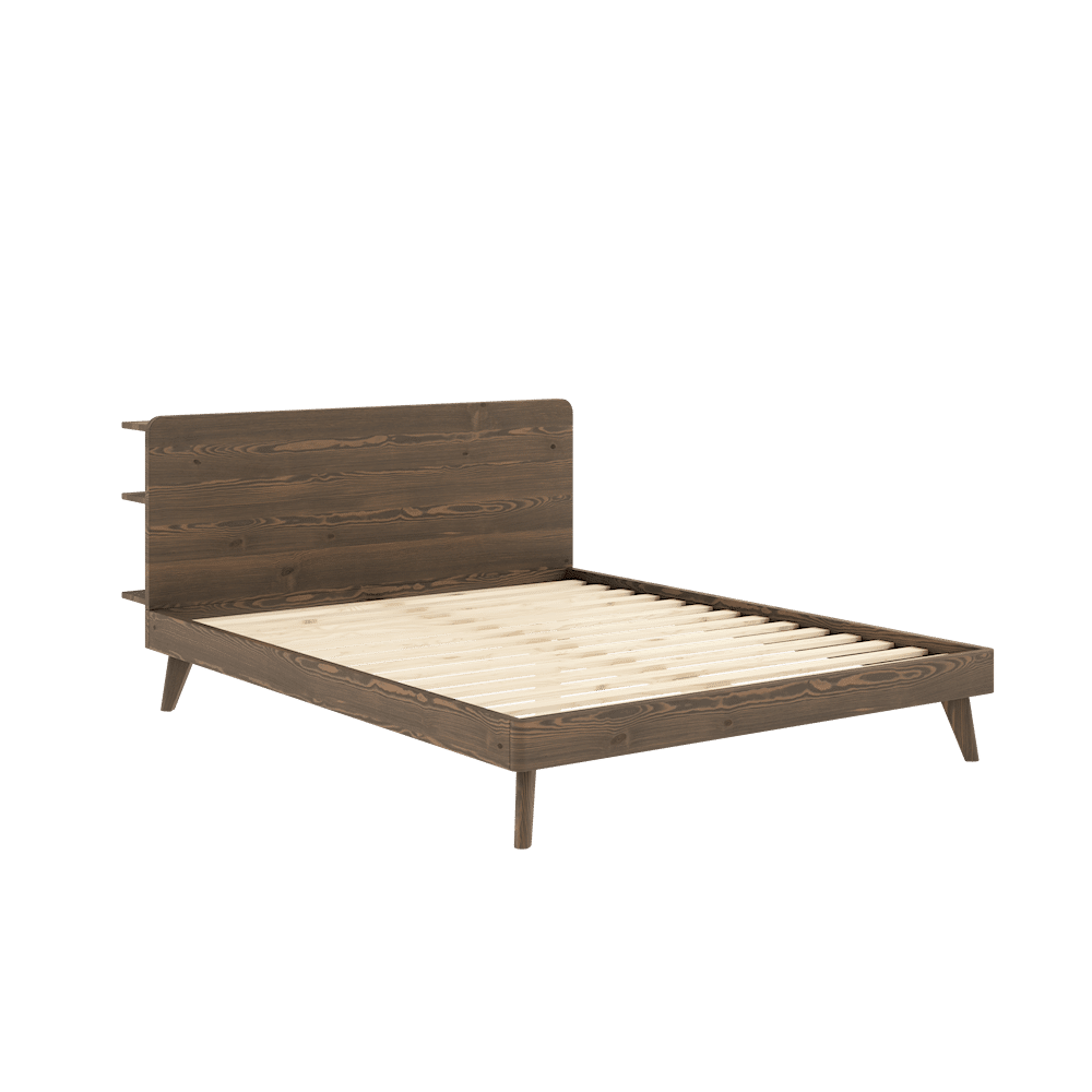 LIT DE RETRAITE CAROB BRUN 160X200