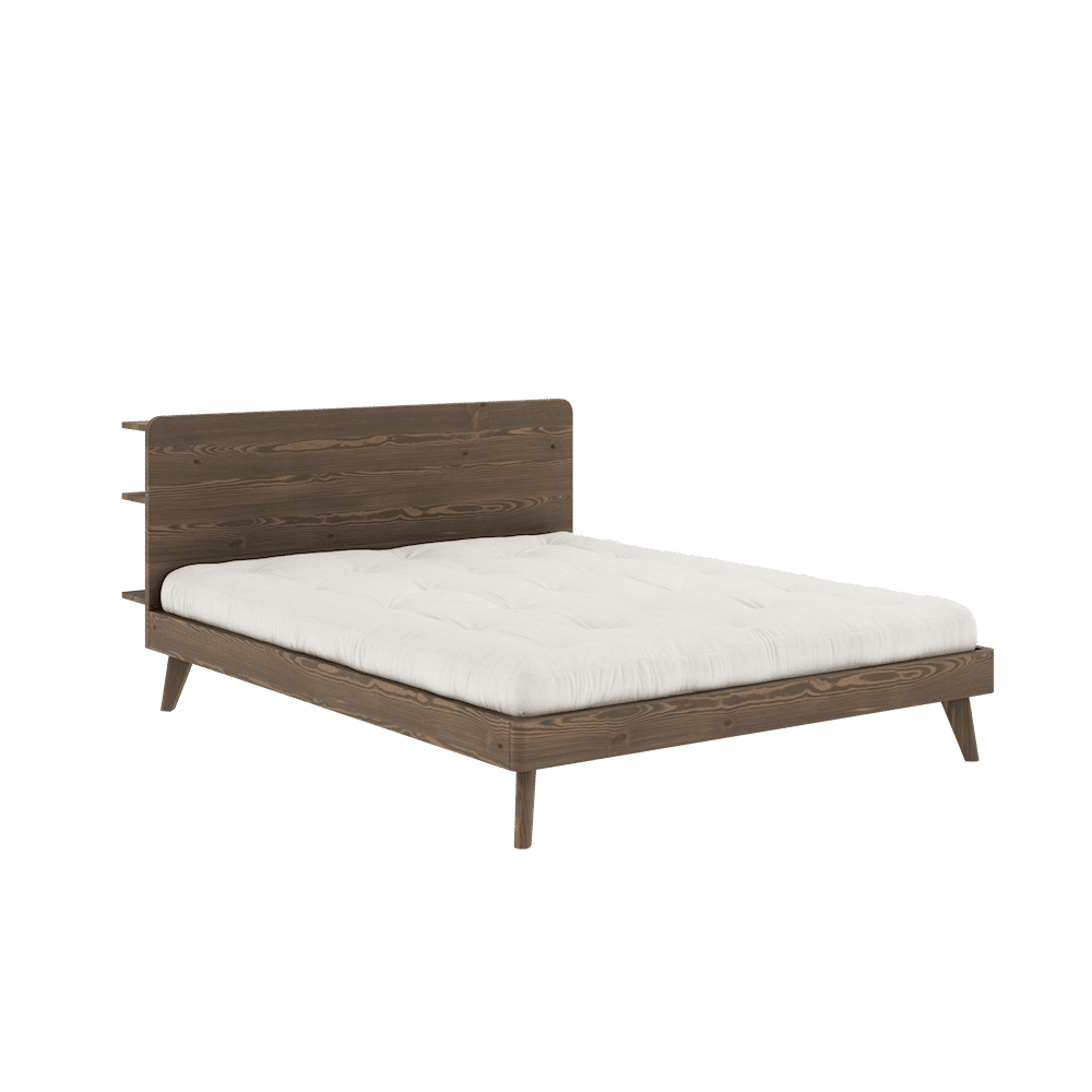 LIT DE RETRAITE CAROB BRUN 160X200