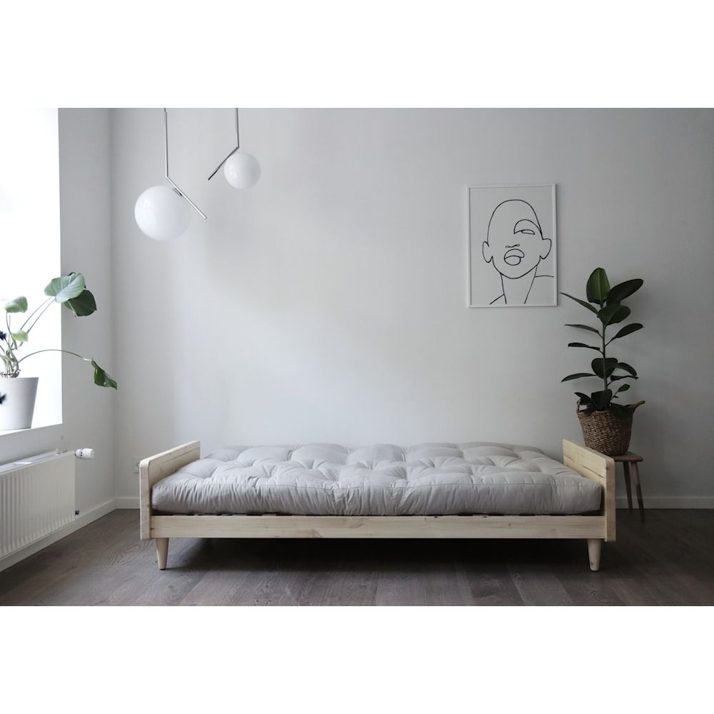 Karup Design INDIE CLEAR LACQUERED W. 5-LAYER MIXED MATTRESS IVORY