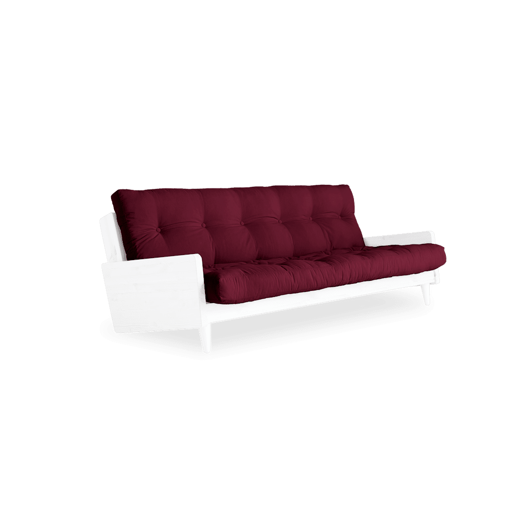 Karup Design INDIE WHITE LACQUERED W. 5-LAYER MIXED MATTRESS BORDEAUX