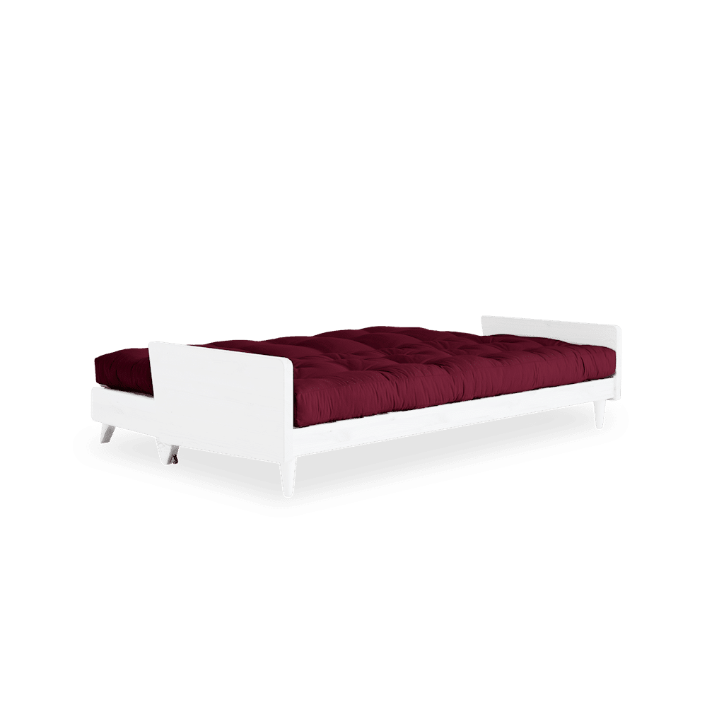 Karup Design INDIE WHITE LACQUERED W. 5-LAYER MIXED MATTRESS BORDEAUX