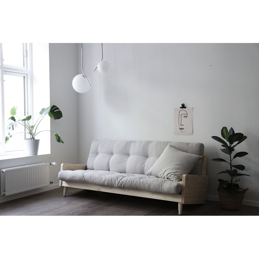 Karup Design INDIE WHITE LACQUERED W. 5-LAYER MIXED MATTRESS GREY