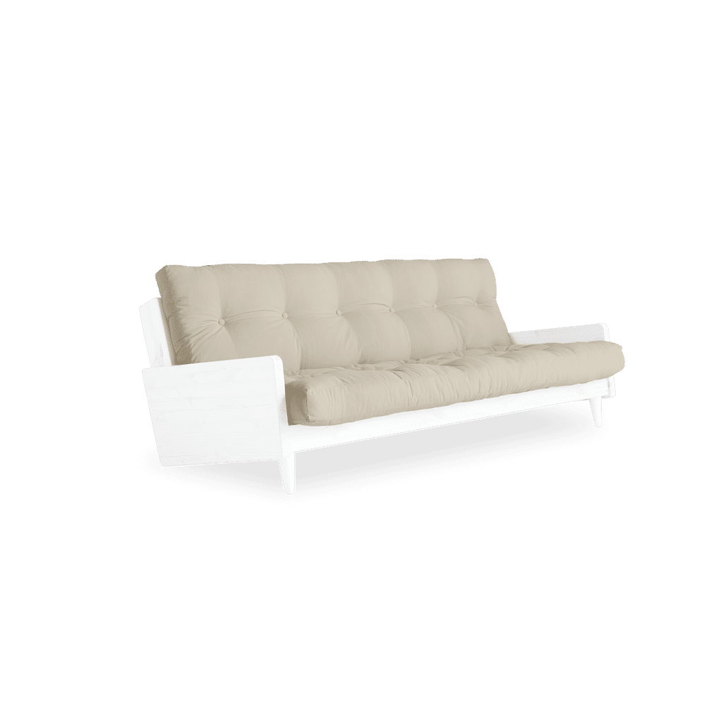 Karup Design INDIE BLANC LAQUÉ W. MATELAS MIXTE 5 COUCHES BEIGE