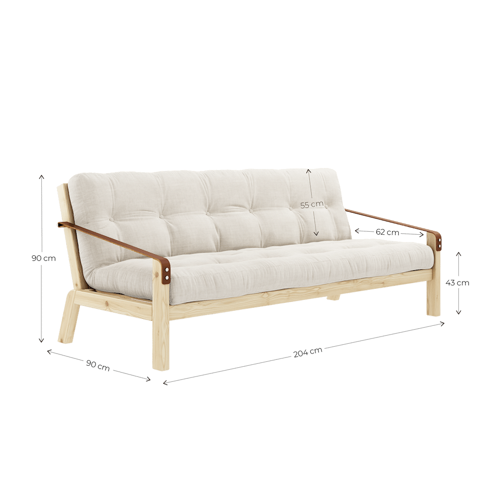 Karup Design POÉSIE CLAIR LAQUÉ W. MATELAS MIXTE 5 COUCHES VERT OLIVE