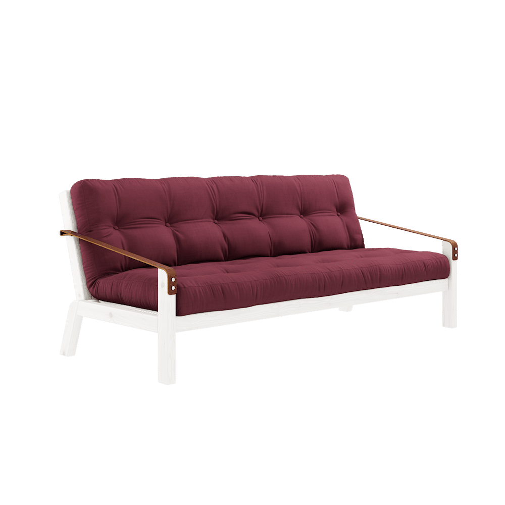 Karup Design POÉSIE LAQUÉE BLANC W. MATELAS MIXTE 5 COUCHES BORDEAUX